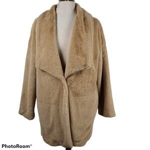 One The Land beige faux fur Teddy coat Medium